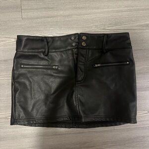 Princess Polly Black Faux Leather Mini Skirt
